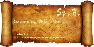 Szemerey Nándor névjegykártya