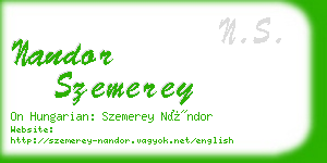 nandor szemerey business card